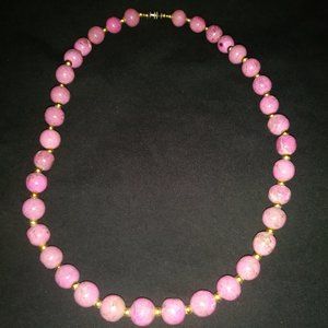 Orchid/Pink Magnesite Necklace 23" long